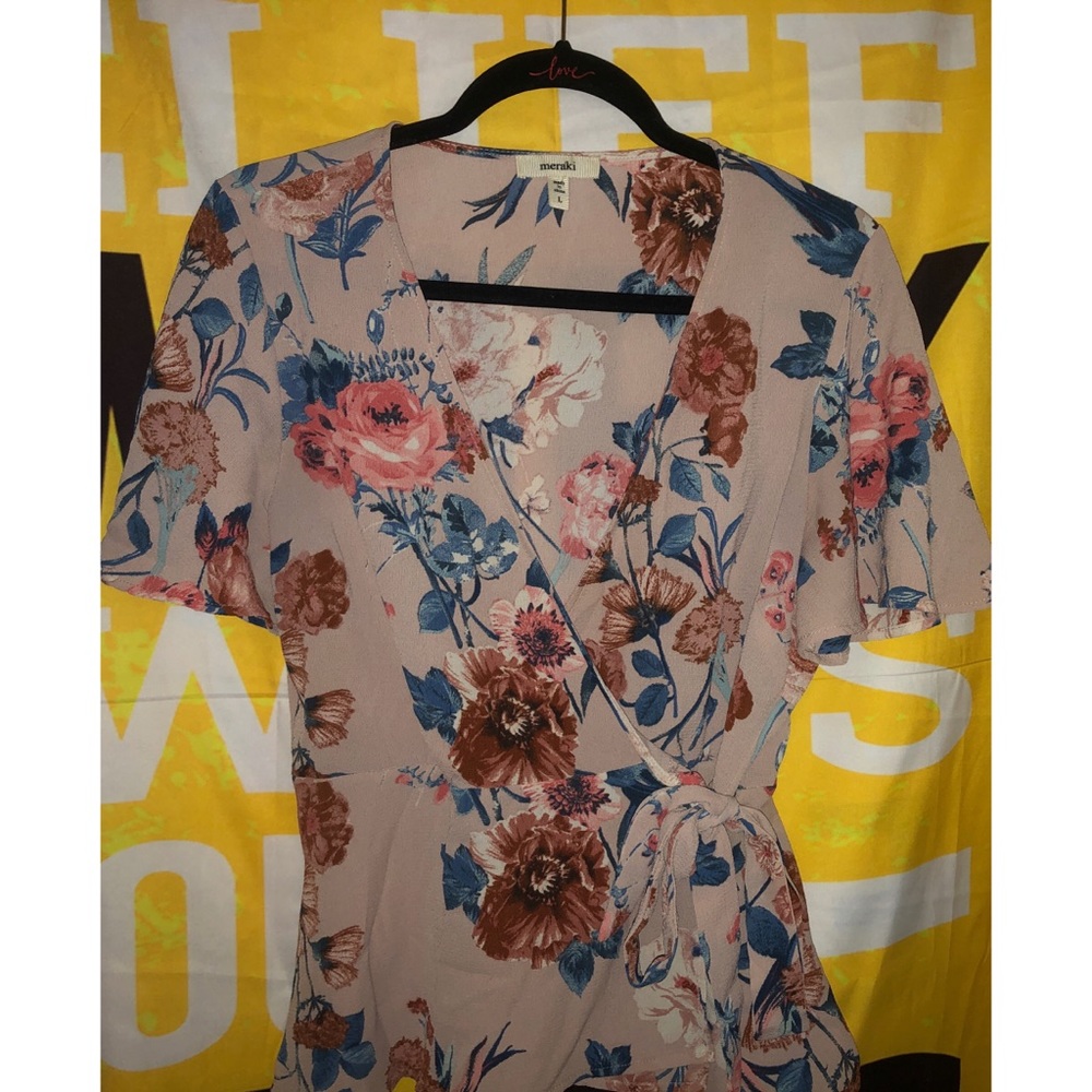 Floral- Side Bow Blouse 🎀